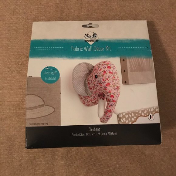 Needle Creations Fabric Wall Decor Kit: Elephant Nwt - Picture 2 of 7